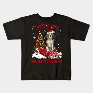 Beagle Just A Girl Who Loves Christmas Kids T-Shirt